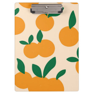 Moderne stilvolle Zitrusfrüchte Orangen Muster Klemmbrett