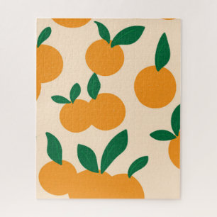 Moderne stilvolle Zitrusfrüchte Orangen Muster Puzzle