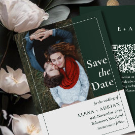 Moderne Stimmung Foto - Heiratsantrag mit QR-Code Save The Date
