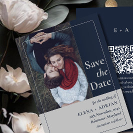 Moderne Stimmung Foto Save the Date mit QR-Code