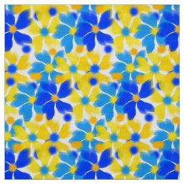 Moderne Stoffe aus gelben und blauen Blumen