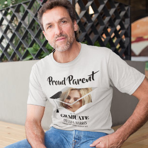 Moderne stolze Eltern Absolvent Foto-T-Shirt T-Shirt
