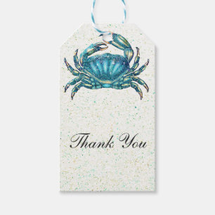 Moderne Strand Blaue Krabbe Seestern Seepferdchen  Geschenkanhänger