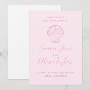 Moderne Strand-Ziel-Hochzeit - Rettet das Datum Save The Date