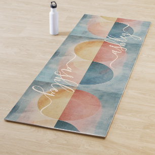 Moderne Strandfarben mit Abstrakter Monogramm Yogamatte