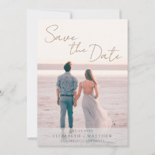 Moderne Strandhochzeit - Save the Date Einladung