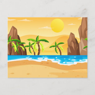 Moderne Strandlandschaft Natur Postkarte