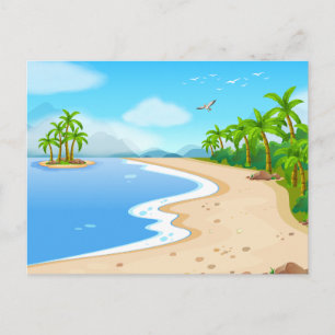 Moderne Strandlandschaft Natur Postkarte
