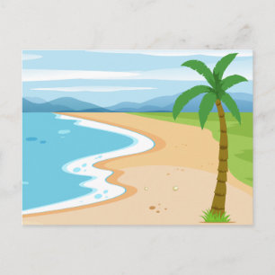 Moderne Strandlandschaft Natur Postkarte