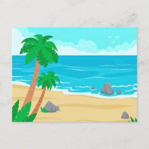 Moderne Strandlandschaft Natur Postkarte