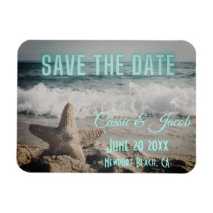 Moderne Strandlandschaft Save the Date Magnet