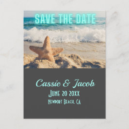 Moderne Strandlandschaft Save the Date vertikal Postkarte