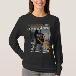 Moderne Straßenbekleidung USA Freiheit Schwarz und T-Shirt