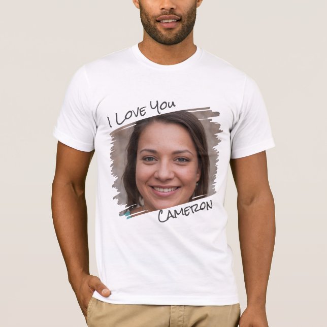 Moderne Street Art Add Foto I Liebe You Boyfriend T-Shirt (Vorderseite)
