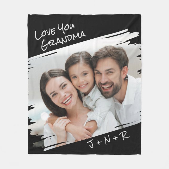 Moderne Street Art Add Your Foto Liebe You Oma Fleecedecke (Vorderseite)