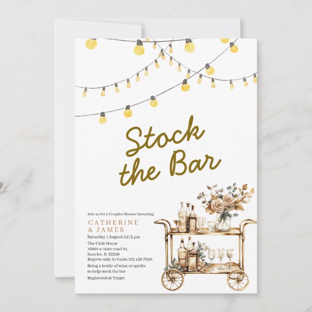 Moderne Streichlichter halten an der Bar Minimalis Einladung (Vorderseite)