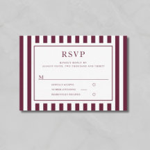 Moderne Streifen Bordeaux Hochzeit