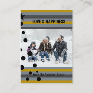 Moderne Streifen Custom Foto Weihnachtsbaum Urlaub Mitteilungskarte