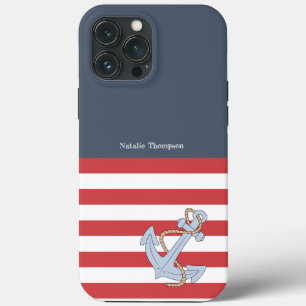 Moderne Streifen der mit Monogramm Marine und des  Case-Mate iPhone Hülle