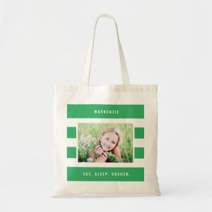 Moderne Streifen Editierbares Personalisiertes Fot Tragetasche