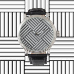 Moderne Streifen in Schwarz, Weiß und Grau - cool Armbanduhr<br><div class="desc">Nicht typische Stipes! Modernes gestreiftes Muster in Schwarz,  Weiß und Grau. Zeitlos und cool! Digitale Kunst - entworfen von Marions Artwork. Tolle Geschenke für ihn!</div>