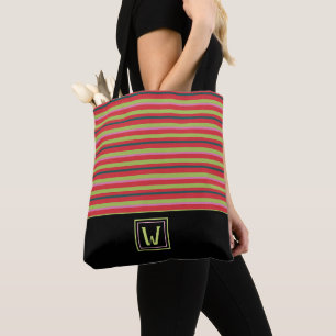 Moderne Streifen mit elegantem Monogramm