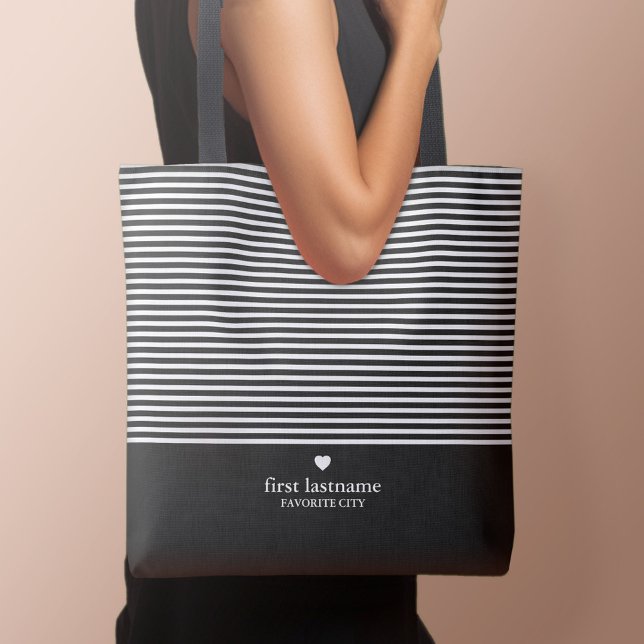 Moderne Streifen mit hochskaliger Mittelröhre (Personalized tote bag - Perfect for girl's weekends and bachelorette getaways!)