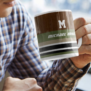 Moderne Streifen mit Name Stilvoll Tasse
