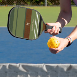 Moderne Streifen mit Namen Stilvolles Pickleball-P Pickleball Schläger
