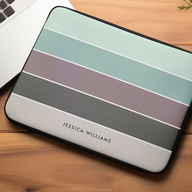 Moderne Streifen Personalisiert Laptopschutzhülle (Von Creator hochgeladen)