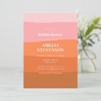 Moderne Streifen Pink Orange Terrakotta Brautparty