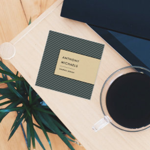 Moderne Streifen Quadratische Visitenkarte
