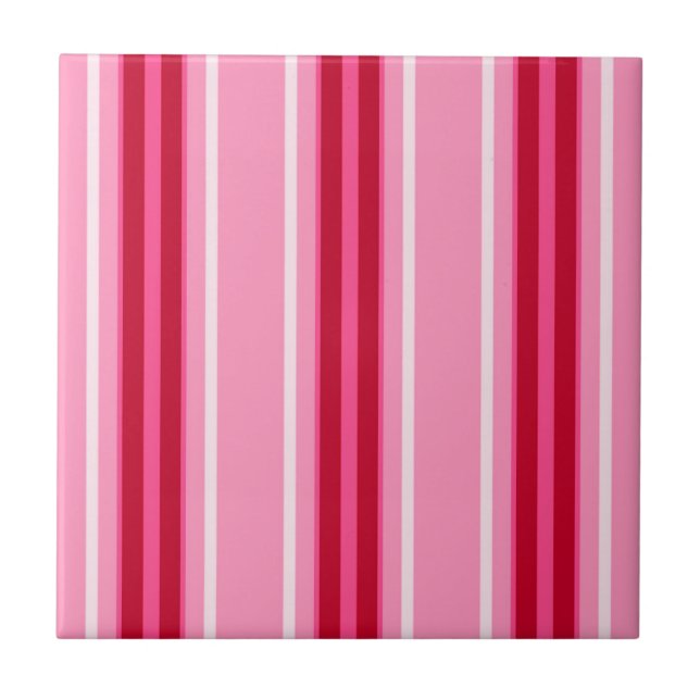 Moderne Streifen, rosa und burgundy aus dem Mittel Fliese (Vorderseite)