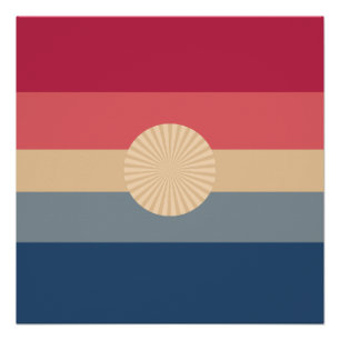 Moderne Streifen-Sonnenuntergang-Trendfarben Poster