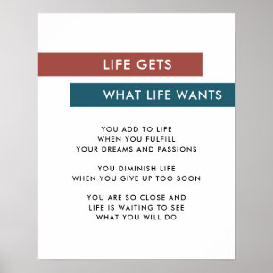 Moderne Streifen Terracotta Aquamarines Motivieren Poster