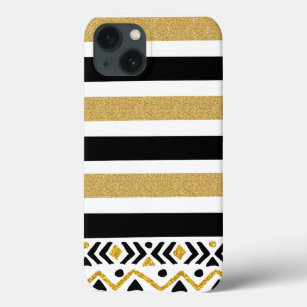Moderne Streifen & Tribal Muster Gold Glitt Case-Mate iPhone Hülle