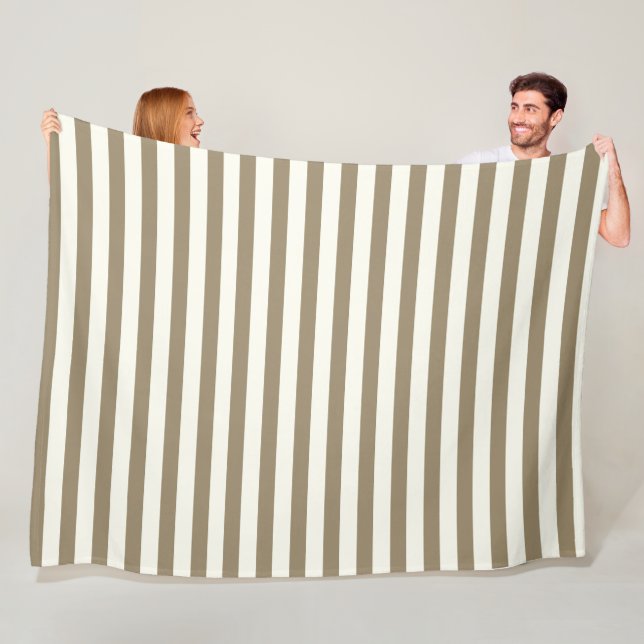 Moderne Streifen weißes graues chic Muster für ihn Fleecedecke (Beispiel)