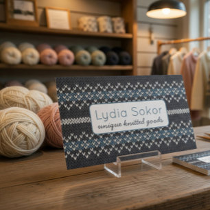 Moderne Strickmuster Visitenkarte
