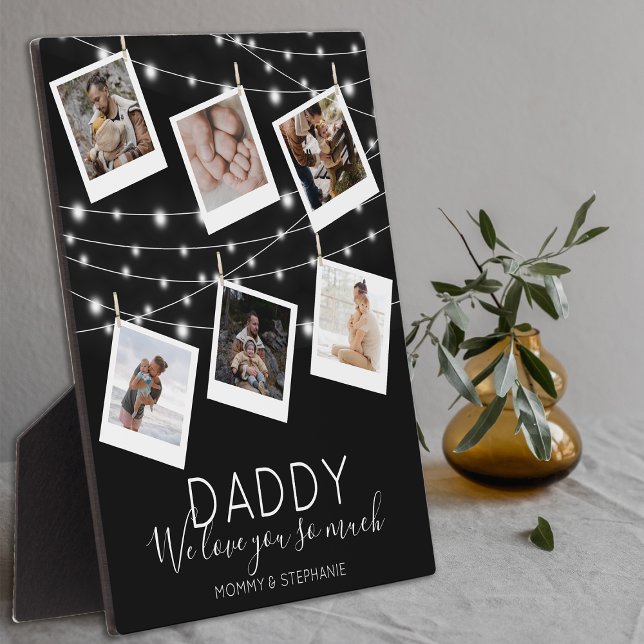 Moderne String Lights FotoCollage Fotoplatte (Von Creator hochgeladen)