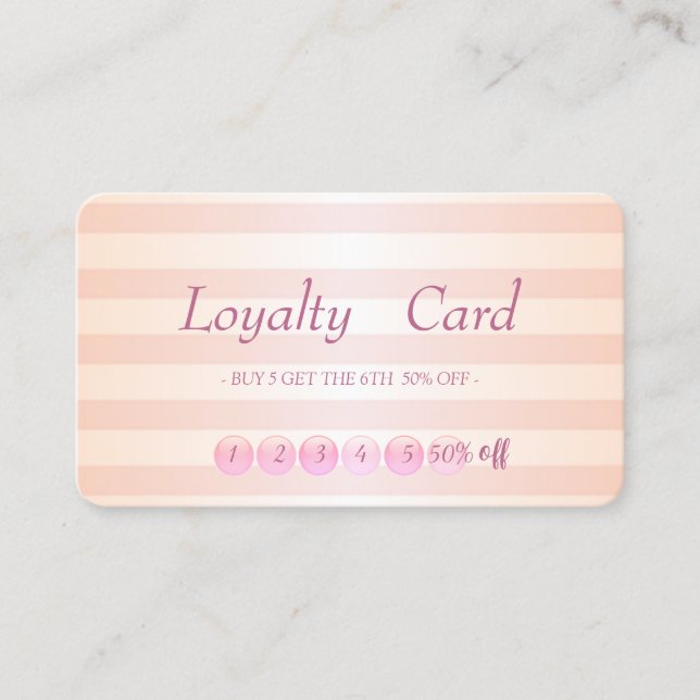 Moderne Strip Makeup Loyalty Card Treuekarte (Vorderseite)