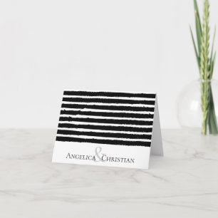 Moderne Stripes Paare Personalisiert Stationery Dankeskarte
