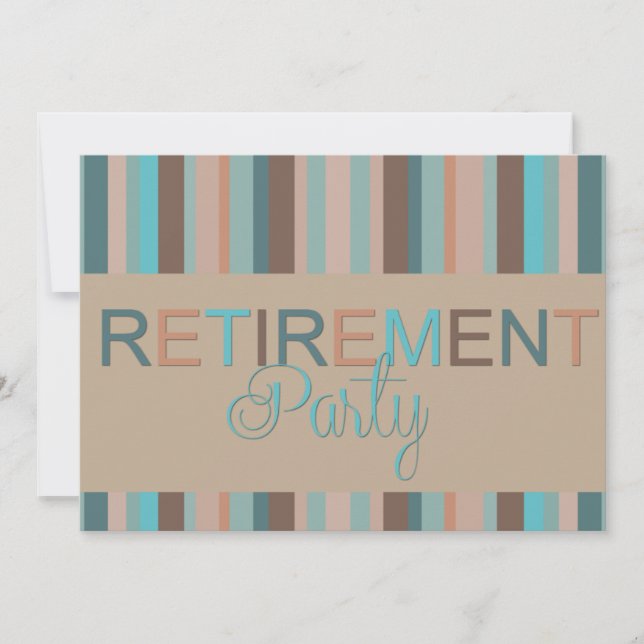 Moderne Stripes Retirement-Party Einladung (Vorderseite)