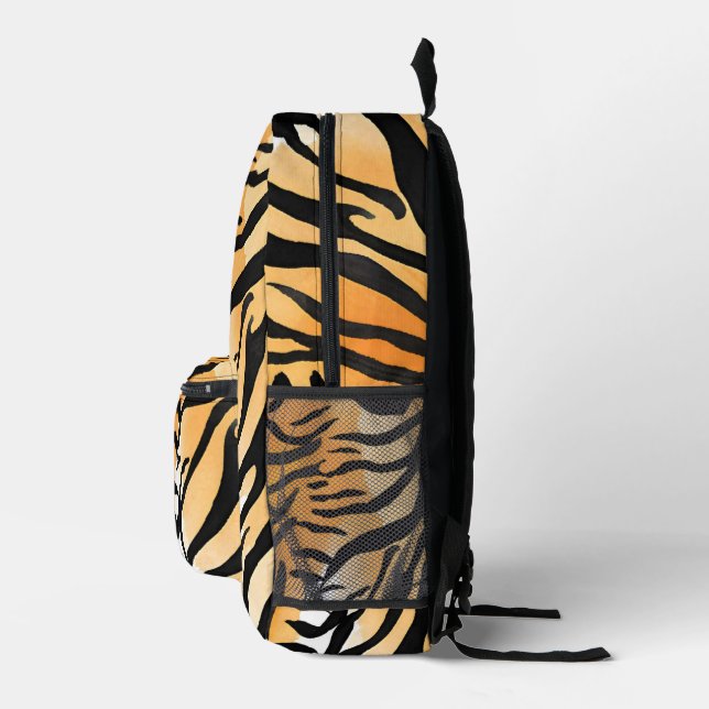 Moderne Stripte Tigerfelle Print big cats feline a Bedruckter Rucksack (Rechts)
