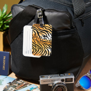 Moderne Stripte Tigerfelle Print big cats feline a Gepäckanhänger