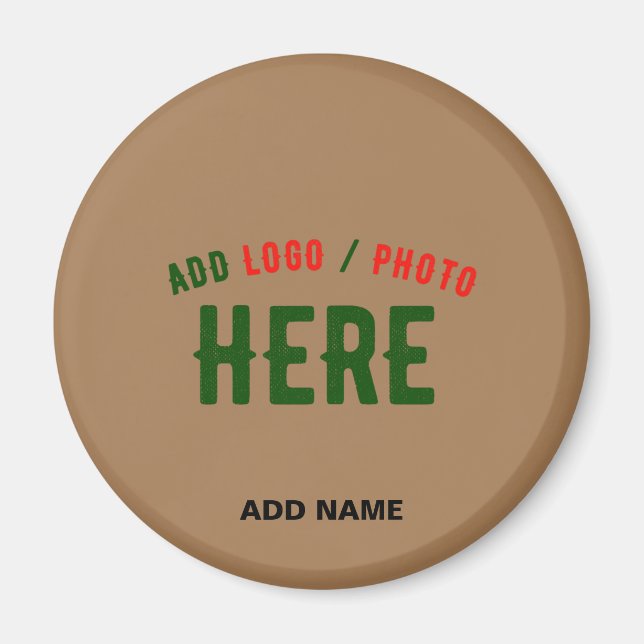 MODERNE, STYLISCH BROWN BROWN ÜBERPRÜFTE MARKENZEI MAGNET (Vorne)