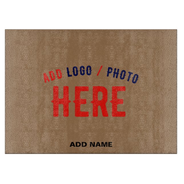 MODERNE, STYLISCH BROWN BROWN ÜBERPRÜFTE MARKENZEI SCHNEIDEBRETT (Vorderseite)