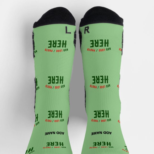 MODERNE STYLISCH MINT GREEN ÜBERPRÜFT MARKIERT SOCKEN (Oben)