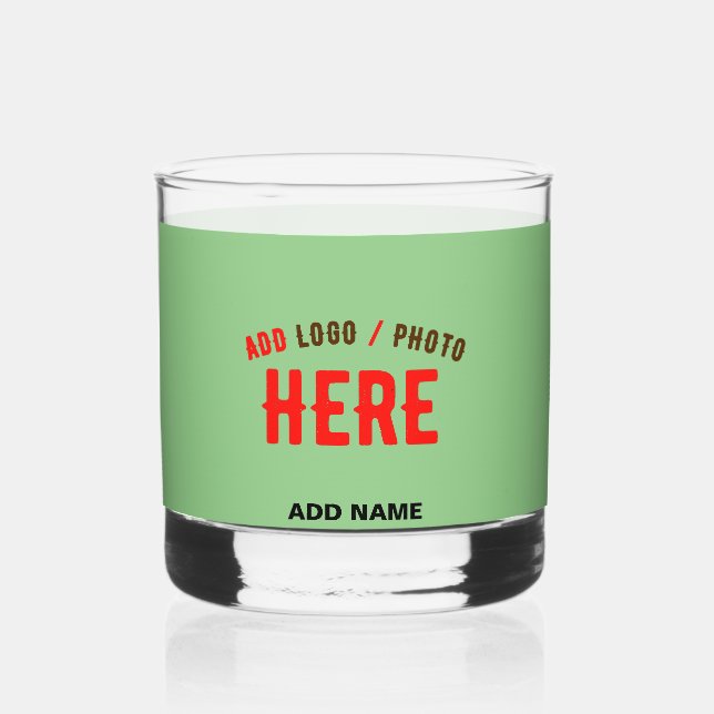 MODERNE STYLISCH MINT GREEN ÜBERPRÜFT MARKIERT WHISKYGLAS (Vorderseite)