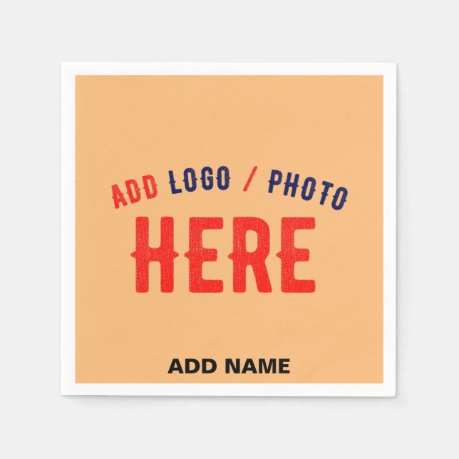 MODERNE STYLISCH-MODERNE CUSTOM PEACH ORANGE ÜBERP SERVIETTE (Vorderseite)