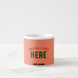 MODERNE, STYLISCH-MODERNE KUSTOM-KORALLORANGE-ÜBER ESPRESSOTASSE